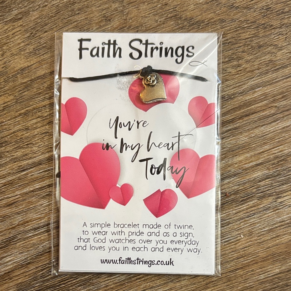 Faith Strings Bracelet with Heart Charm